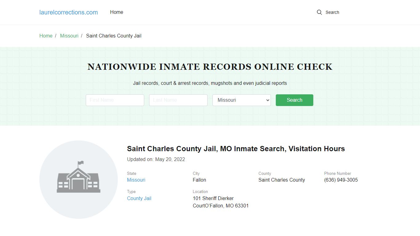 Saint Charles County Jail, MO Inmate Search, Visitation Hours